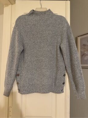 Michael Kors Light Gray Ribbed Knit Sweater